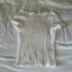H&M White Short Sleeve Top